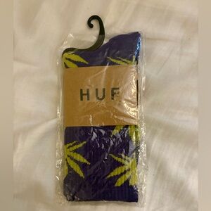 HUF Pot Leaf Men's Socks in Purple and Yellow